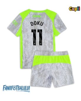 Manchester City Jeremy Doku #11 Echipament de Fotbal Replică 2025-26 Copii Treilea (+ Șorturi)